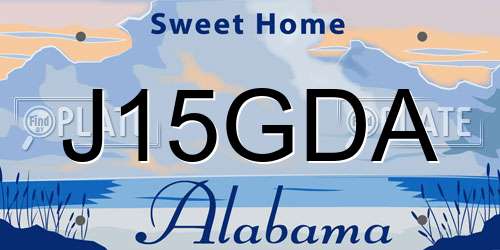 J15GDA Alabama License Plate