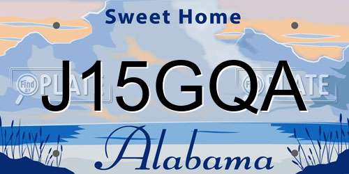 J15GQA Alabama License Plate