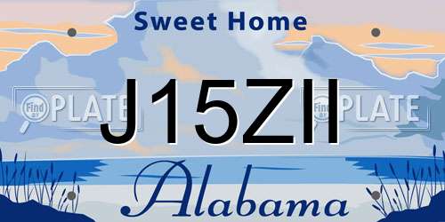 J15ZII Alabama License Plate
