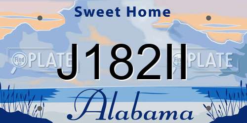 J182II Alabama License Plate