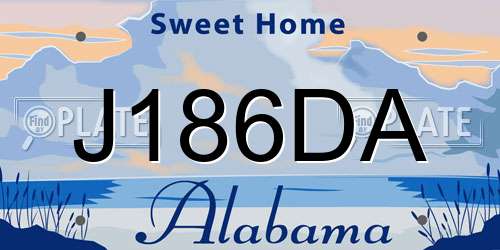 J186DA Alabama License Plate