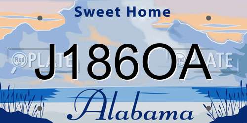 J186OA Alabama License Plate