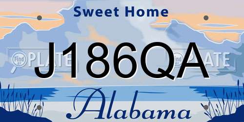 J186QA Alabama License Plate