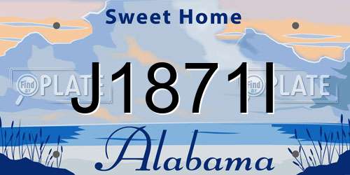J1871I Alabama License Plate