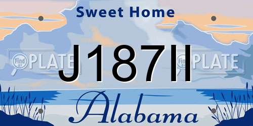 J187II Alabama License Plate