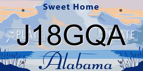 J18GQA Alabama License Plate