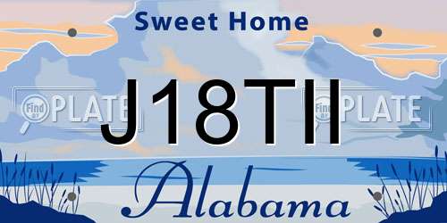 J18TII Alabama License Plate