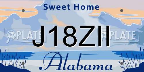 J18ZII Alabama License Plate