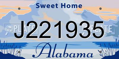 J221935 Alabama License Plate