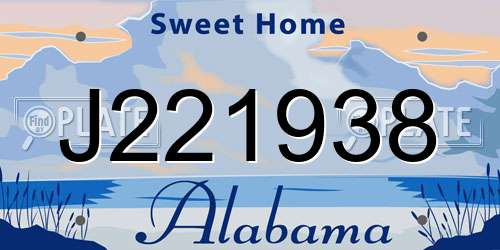 J221938 Alabama License Plate