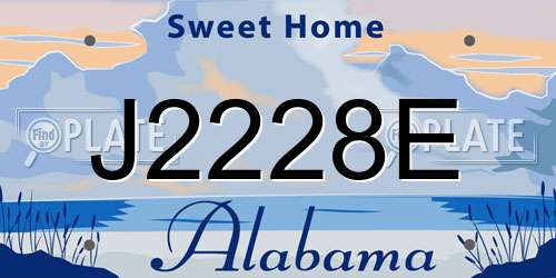 J2228E Alabama License Plate