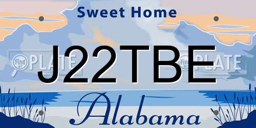J22TBE Alabama License Plate