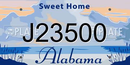 J23500 Alabama License Plate