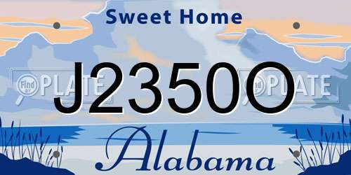 J2350O Alabama License Plate