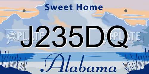 J235DQ Alabama License Plate