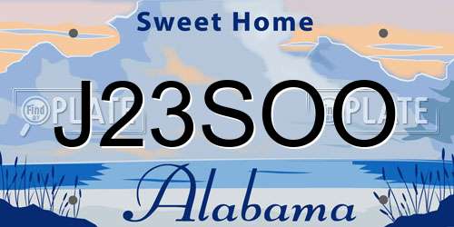 J23SOO Alabama License Plate