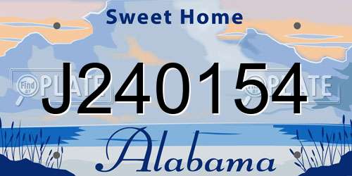 J240154 Alabama License Plate