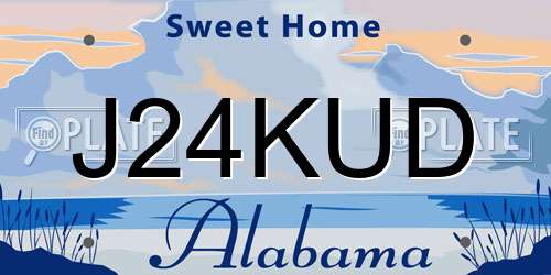J24KUD Alabama License Plate