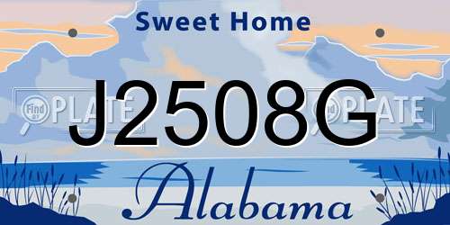 J2508G Alabama License Plate