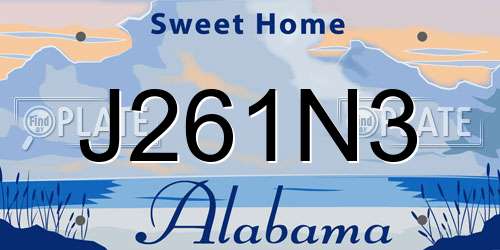 J261N3 Alabama License Plate