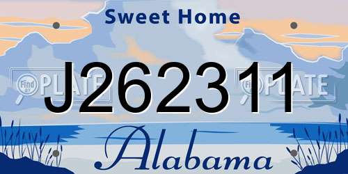 J262311 Alabama License Plate