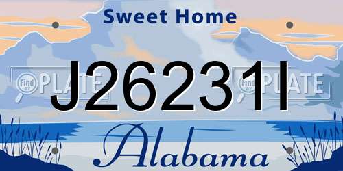 J26231I Alabama License Plate