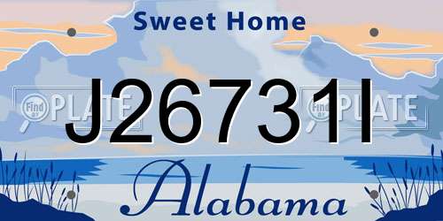 J26731I Alabama License Plate