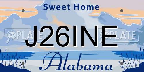 J26INE Alabama License Plate