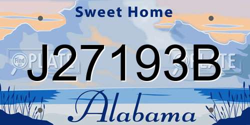 J27193B Alabama License Plate