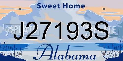J27193S Alabama License Plate