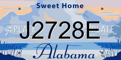 J2728E Alabama License Plate