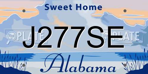 J277SE Alabama License Plate