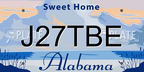J27TBE Alabama License Plate