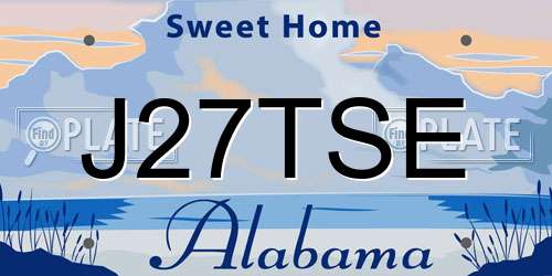 J27TSE Alabama License Plate