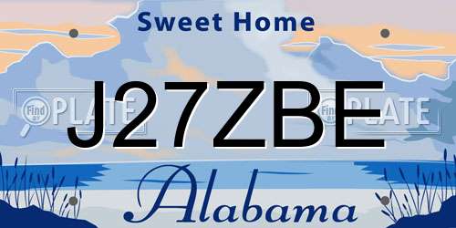 J27ZBE Alabama License Plate