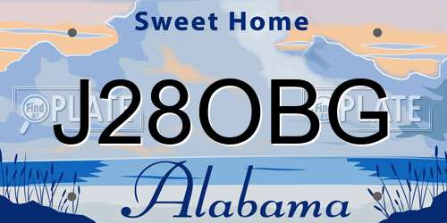 J28OBG Alabama License Plate