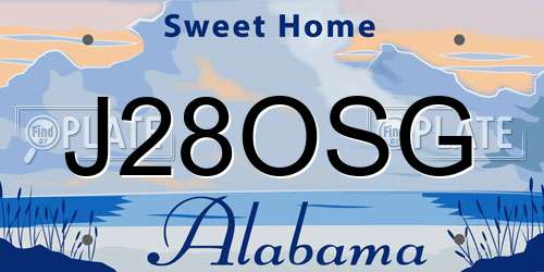J28OSG Alabama License Plate