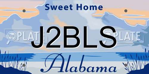 J2BLS Alabama License Plate