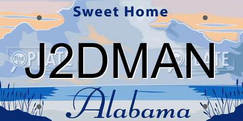J2DMAN Alabama License Plate