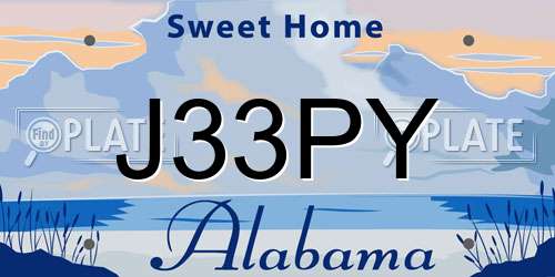 J33PY Alabama License Plate