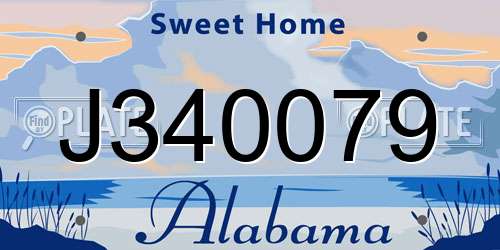 J340079 Alabama License Plate