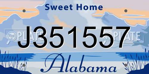 J351557 Alabama License Plate