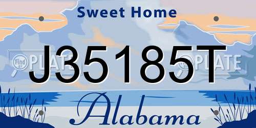 J35185T Alabama License Plate