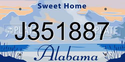 J351887 Alabama License Plate