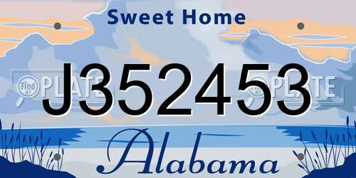 J352453 Alabama License Plate