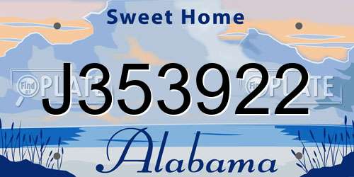 J353922 Alabama License Plate