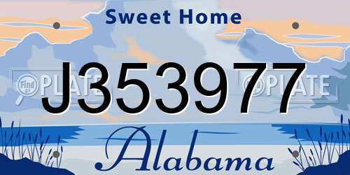 J353977 Alabama License Plate