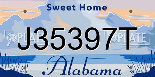 J35397T Alabama License Plate