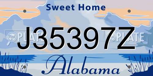 J35397Z Alabama License Plate