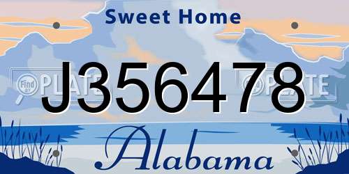 J356478 Alabama License Plate